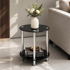 Round glass side table - round,