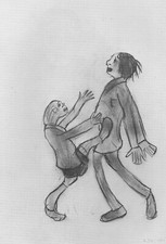 L S LOWRY PENCIL DRAWING