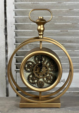 Cog clock brass Gold Desk