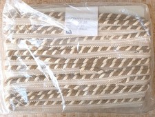 25m Medium Brown/Cream Vintage Flanged Piping Cord Upholstery Edging Trim Upcycl