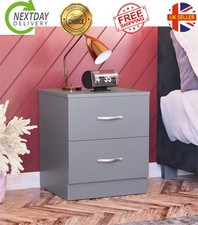 Large Grey Bedside Cabinet, 2