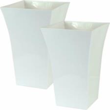 2 x White Large Plant Pot