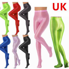UK Womens Pantyhose Oil Glossy Shiny Opaque High Waist Stockings Gym Yoga Tight