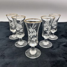 5 Clear Glass Schooner Glasses