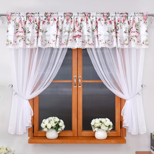 Floral lace sheer - curtain, set