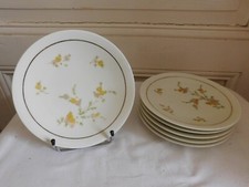 Raynaud & Cie 6 dessert plate floral decor golden fillets Limoges porcelain