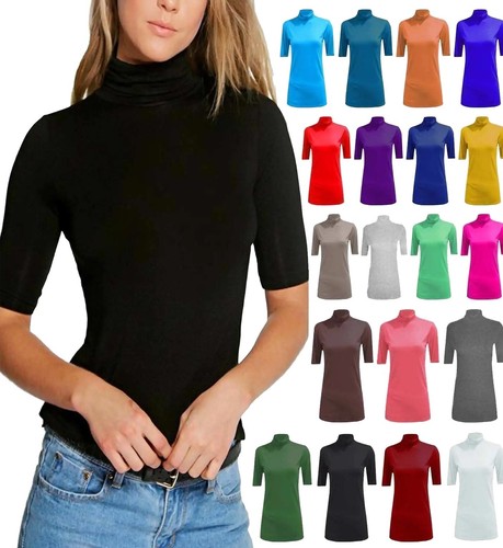 Women short sleeve turtle - short, neck