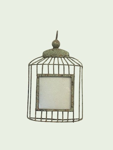 Distressed metal bird cage - bird,