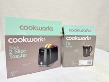 Cookworks Textures Selcey 2-Slice Toaster & Cookworks Kettle - Black