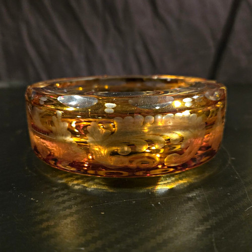 Amber art glass floral - glass,