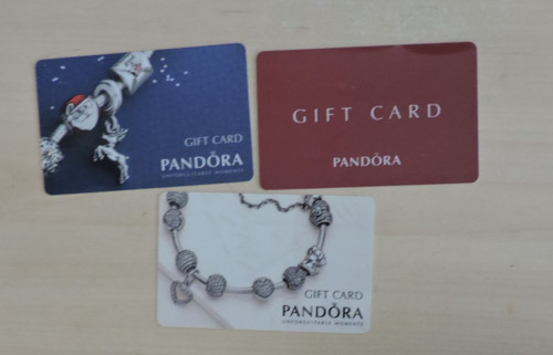 Used pandora gift cards - 3,