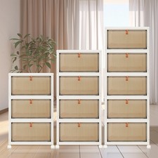 3/4/5Tier Plastic Storage Trolley Cabinet Drawers Organiser with Wheels For Home