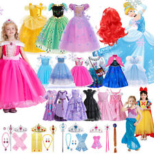 Girls Cinderella Elsa Rapunzel Princess Fancy Dress Up Kid Party Cosplay Costume