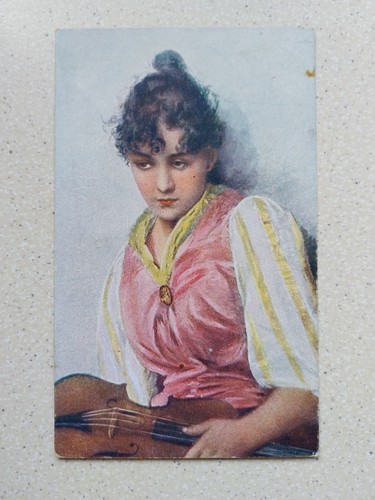 Vintage gypsy lady and - and, violin