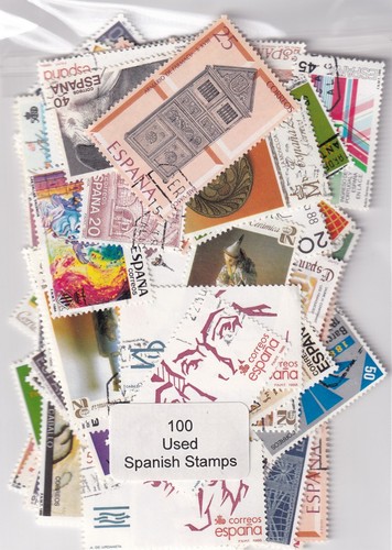 100 used spanish stamps - spanish,