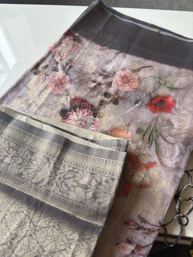 Cotton tissue saree - cotton,
