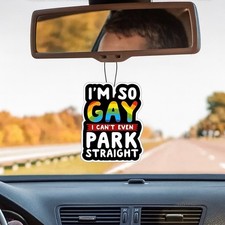 Funny Car Air Freshener LGBTQ Pride Gift Hanging Novelty Car Accessory Decor