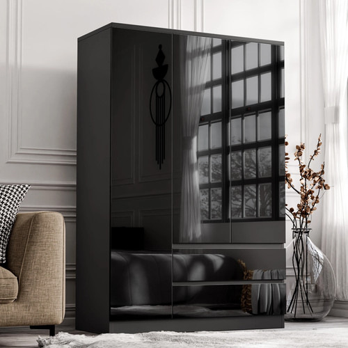 High gloss door - 3, drawers