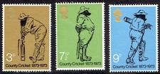 GB 1973 Sport, Cricket, W G Grace, Set of 3, MNH / UNM