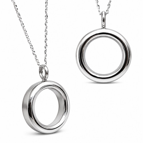 Glass locket pendant - glass,
