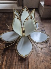  Glass white Lotus Flower Light Lamp Shade Hollywood Regency Tree replacement 