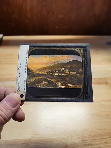 Vtg magic lantern slide - lantern, slide-rhine