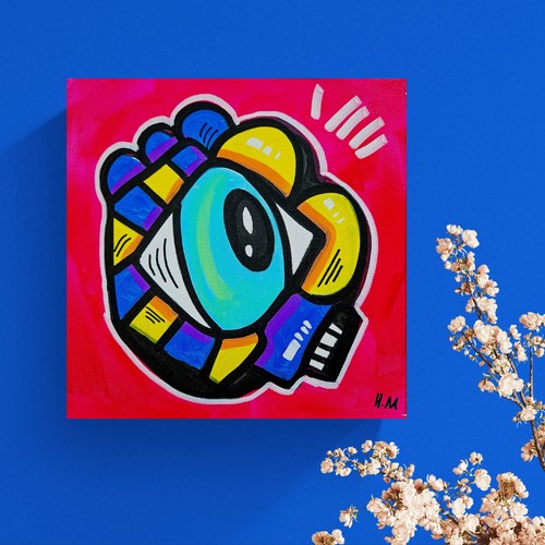 Large eye art - eye, cubism