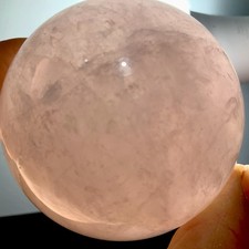 Crystal Large Rose Quartz Sphere 429g Circ.22cm Dia.70mm Crackle/rainbows BN