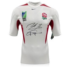 Martin Johnson & Jonny Wilkinson Signed Original 2003 England Rugby Shirt: BNWT
