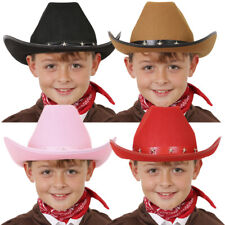 CHILDS STAR STUDDED COWBOY HATS WILD WEST WESTERN STETSON COWGIRL FANCY DRESS