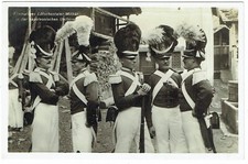 VINTAGE B/W FRENCH POSTCARD, GROUP OF NAPOLEON'S SOLDIERS IN UNIFORM