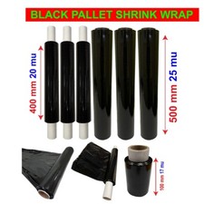 BLACK STRONG PALLET STRETCH SHRINK WRAP CAST PARCEL PACKING CLING FILM LONG WRAP