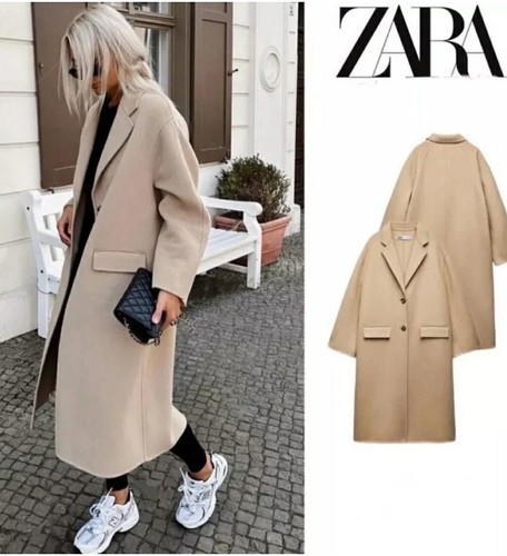 Zara camel double - camel, wool
