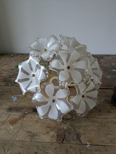 Vintage Retro Ceiling Shade White & Gold Floral Design Acrylic Prop Lighting 