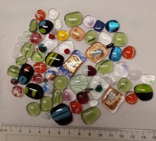 fused glass cabouchons 100g Bullseye Glass 90COE various sizes and shapes ref.4