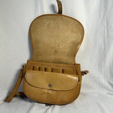 Vintage Real Leather Natural Tan Saddle ShouldShoulder Bag Cartridge Messenger