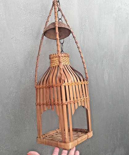 Wicker bamboo lantern plant - wicker,