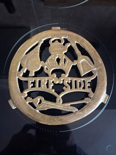 Vintage brass trivet - vintage,