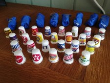 Advertising Thimbles Fine Bone China 1990s 28 Brands Mixed Bindle