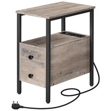HOOBRO Side Table Coffee Table End Table NightStand Bedside Table with 2 Drawers