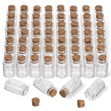 60 x Mini Glass Bottles Jars