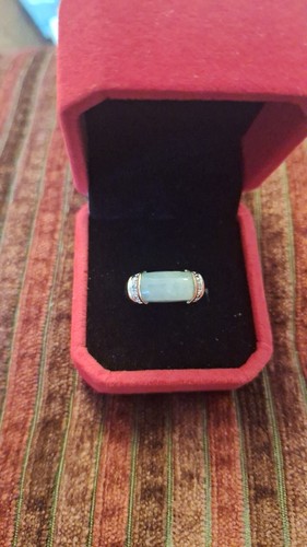 Jade and diamond ring - jade,