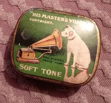 HMV Vintage Gramophone Needles Tin With Needles With Picture Of Nipper The  Dog