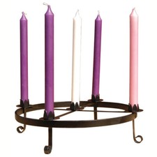 WROUGHT IRON ADVENT RING WITH LEGS FOR 1″ DIAMETER CANDLES