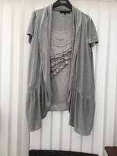 BETTY JACKSON GREY TWO PIECE 100% COTTON TOP- 14 - DEBENHAMS DESIGNER????
