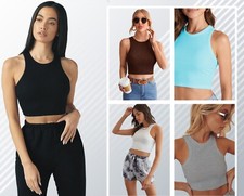 Ladies Ribbed Crop Top Tank