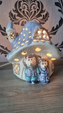 Vintage Piggery Pottery Lamp Hedgehog Home Toadstool nightlight Llanberis 1980