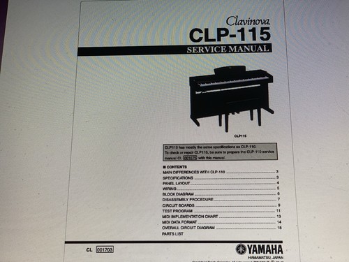 Yamaha clp 115 service manual - yamaha,