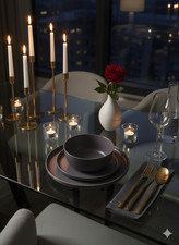 Next 12 Piece Mineral Grey Elda Dinner Set