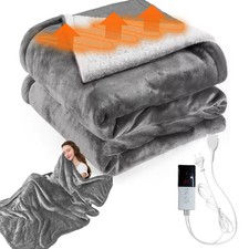 HEATED BLANKET THROW FLANNEL